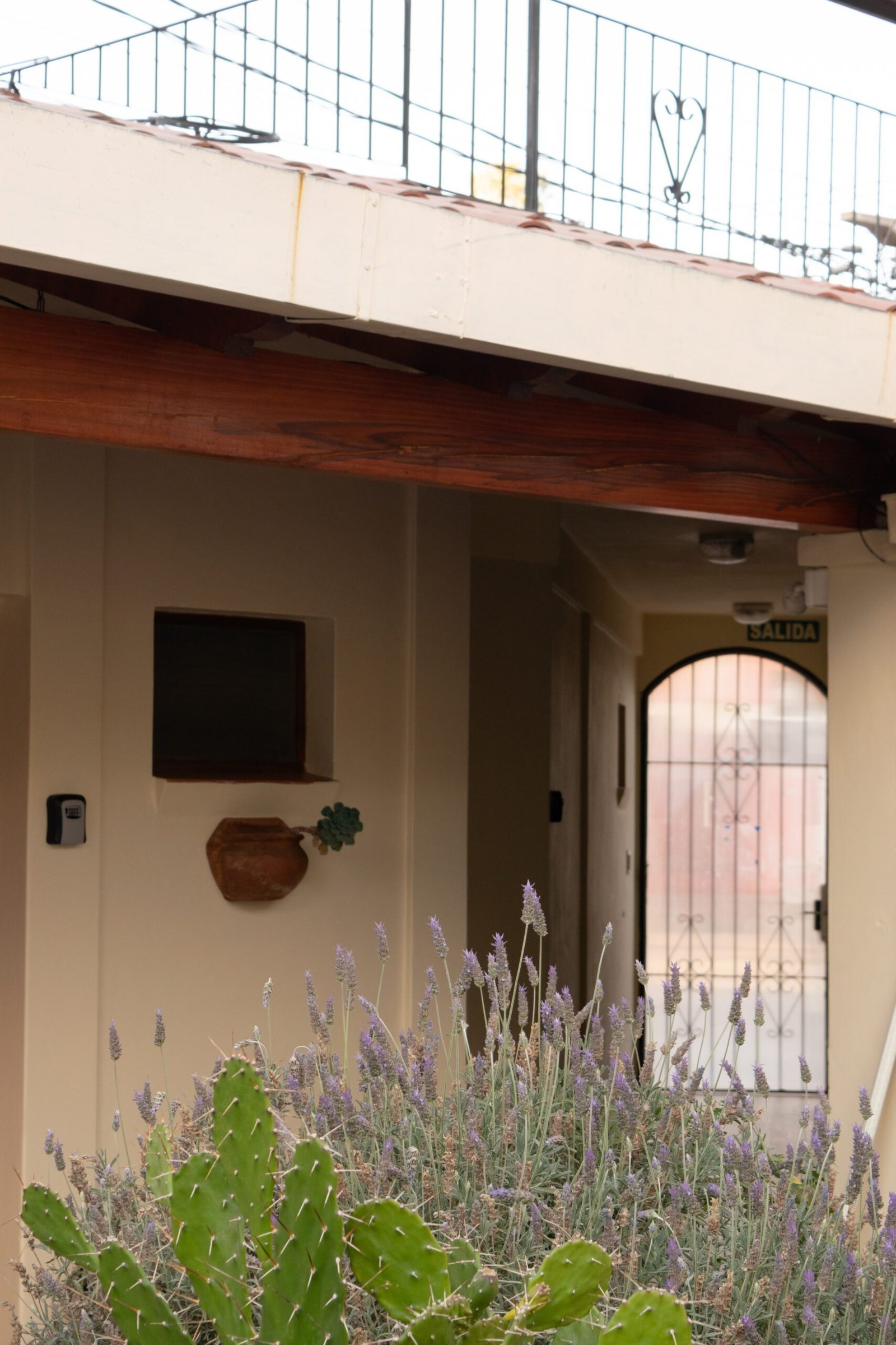 Pasillo interior con lavanda